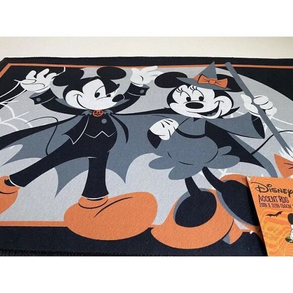 Disney Mickey Minnie Mouse Witch Halloween Fun Accent Rug 20" x 32" Soft Feel - Picture 6 of 10